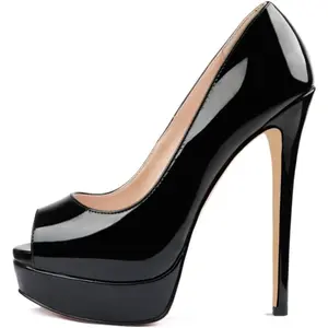 Women's Platform Stiletto Heels Shoes Peep Toe Pumps 6 inch Heels for Dress Wedding Party