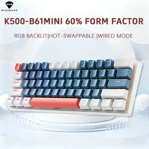 MACHENIKE K500-B61 Hot-Swappable Mechanical Keyboard with RGB Lighting, Anti-Collision Design for Gamers & Content Creators