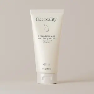 Face Reality L-Mandelic Face and Body Scrub - Brightens & Exfoliates - 6 fl oz / 180 ml