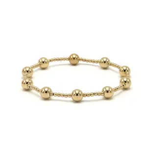 The Malibu 2x6 14k Gold filled Beaded Bracelet