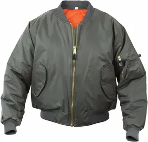 Sage Green Tactical Air Force MA-1 Reversible Bomber Coat Flight Jacket