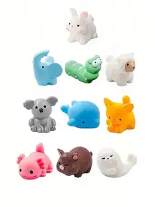 10pcs/20pcs Mini Colorful Resin Animals, Cute Animal Design, Mixed Resin Animal Figurines, Suitable For Fairy Garden, Miniature Dollhouse Accessories, Hide Crafts Decoration, Party Supplies Set, Halloween, Christmas