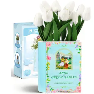 3D Puzzle Vase for Adults Kids, 120 Pcs Puzzle Planter for Flowers, Arts and Crafts for Kids 4-6, Adults, Girls, Cute Unique Vases for Book Shelf Decor, Books Lover Gifts for Women(Anne)