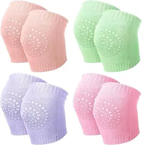 4 Pairs Baby Knee for Crawling Anti Slip Baby Crawling Pad Elastic Knee Sleeve Leg Toddler Warmer