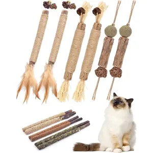 Chew Toys for Cats,12 Pack Natural Silvervine Sticks for Kittens Teeth Cleaning, Matatabi Dental Care, Increase Appetite, Calm Cat Anxiety and Stress.