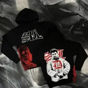 Men's S-DL Red Black Hoodies, Streetwear Outfit, Sports Hoodies, Hip Hop Style, Trendy Outdoor Wear Daily Wear, Designer Clothing, Gift for him for her, Birthday's gif