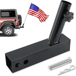 Hitch Flag Pole Holder, Truck Flag Pole for Standard 2 inch Hitch Receiver, Trailer Flag Holder for Jeep, Truck, SUV, RV, Pickup, Camper