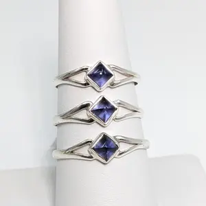 Iolite Dainty Ring Square Sterling Silver #SK7995