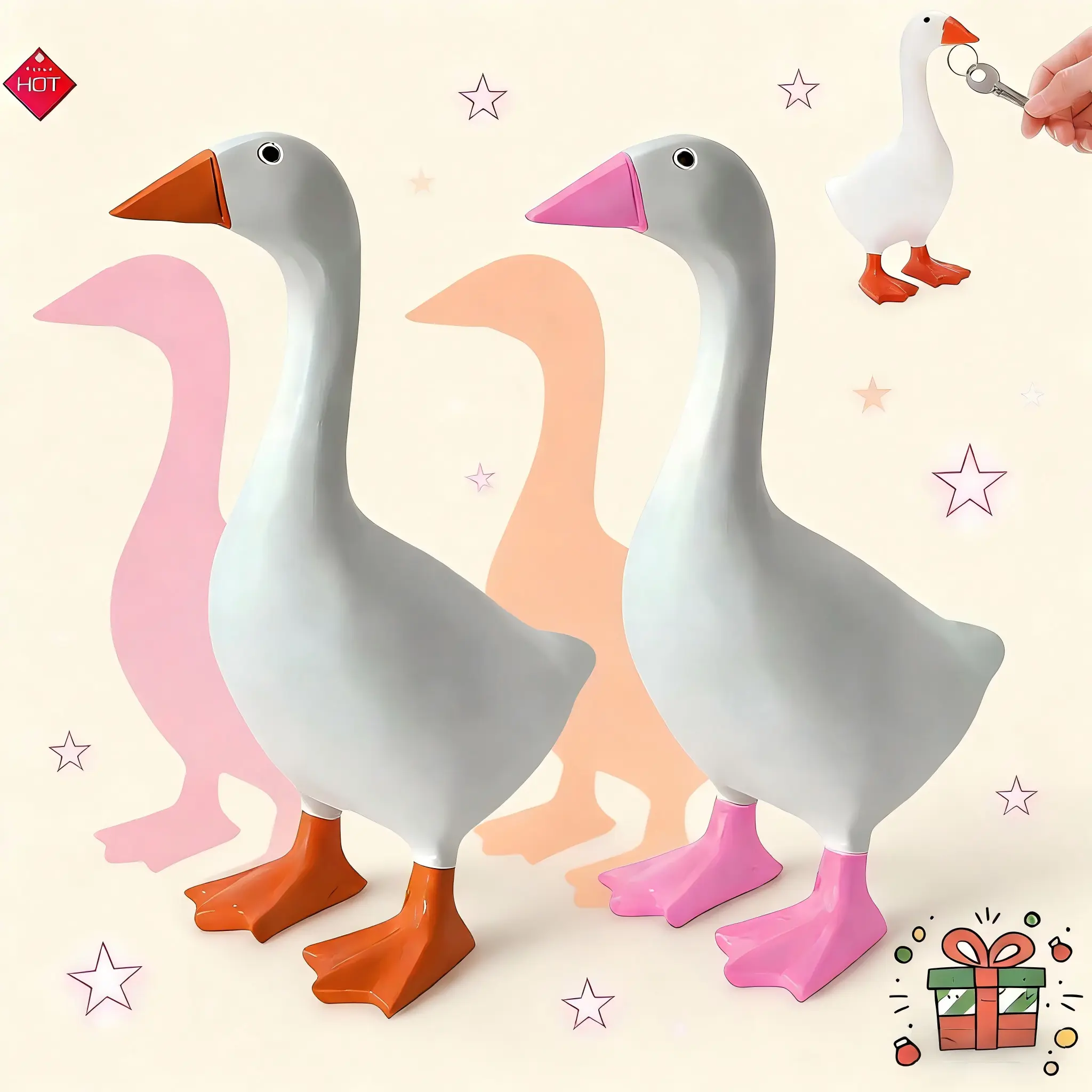 7-Inch Decorative Desk Goose Figurine with Magnetic Beak, Funny Office Desk Decor, Ideal Valentine's Day Gift for Women