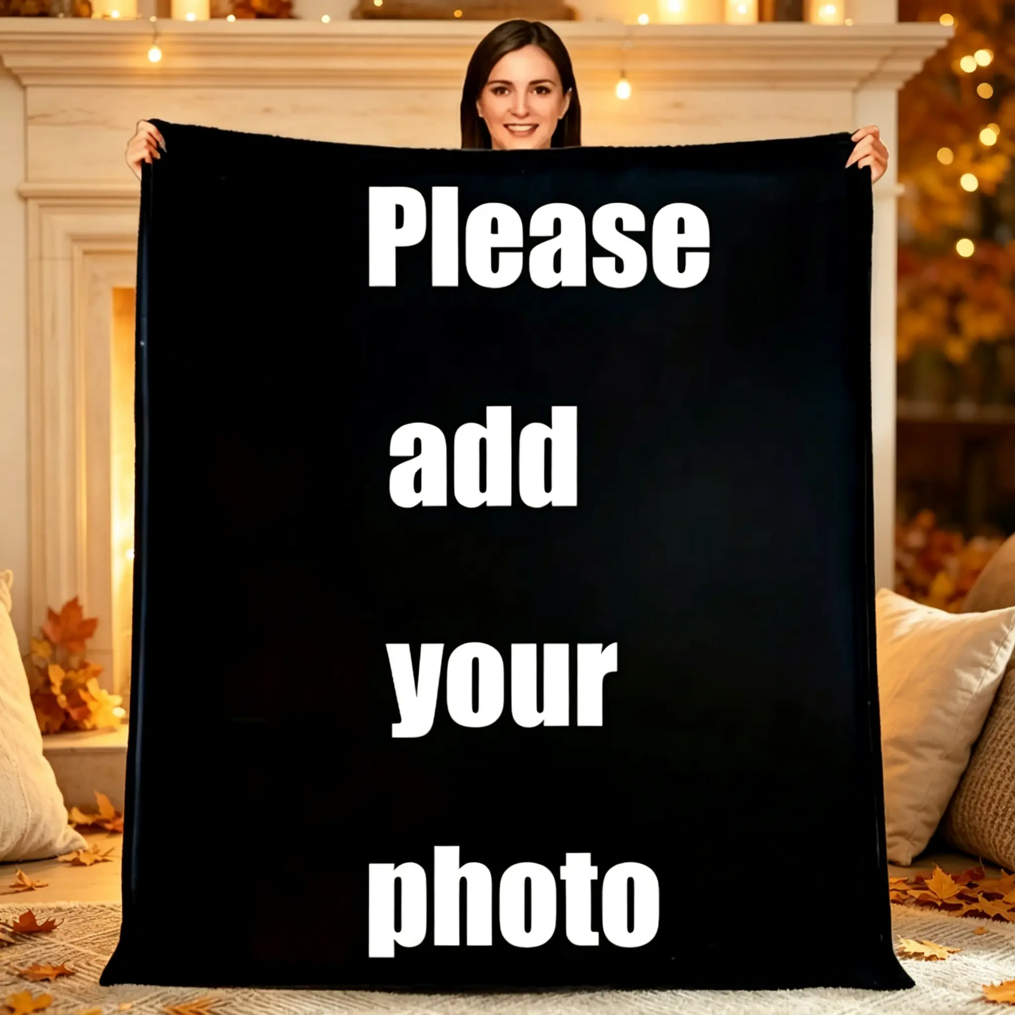 Custom Photo Personalized Family Blanket (1 Piece) - Warm Bedding Blanket, Ideal Holiday-Birthday Gift for Family, Suitable for Travel-Office Use