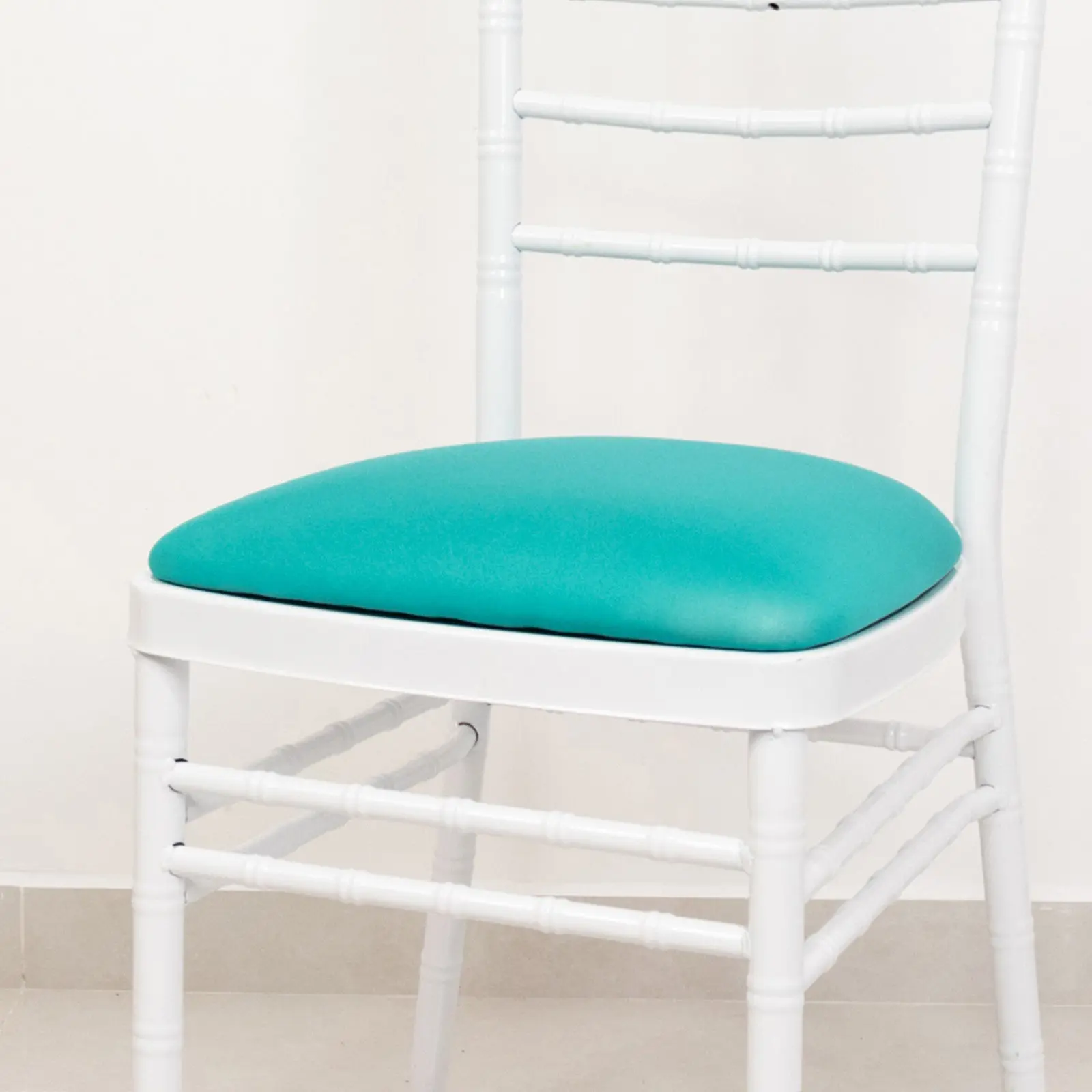 5-Pack Turquoise Spandex Chiavari Cushion Covers - Elastic Universal Seat Cover Chair Pads, Removable Washable Protector for Dining Chairs, Stretch Fitted for Kitchens, Protector Cover Chair Pads