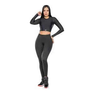 Leggings SMI0079 ESSENTIALS with Hidden Waistband, Lifting Effect & Ultra Invisible Finish - Black, High-Waisted, Plain Pattern, All Seasons, Basic & Minimalist Women's Bottoms