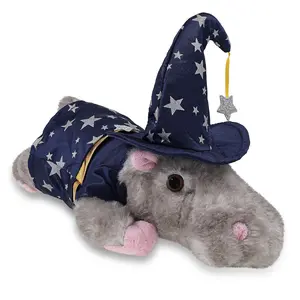 WILD COLLECTION PLUSH - 11" HIPPO WITH WIZARD DRESS UP