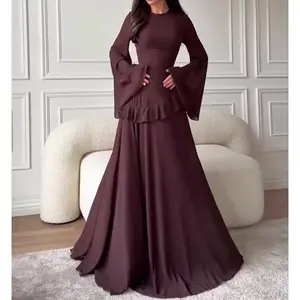 Slim Fit Elegant Long Sleeve Maxi Dress High WaistWomen's Dress