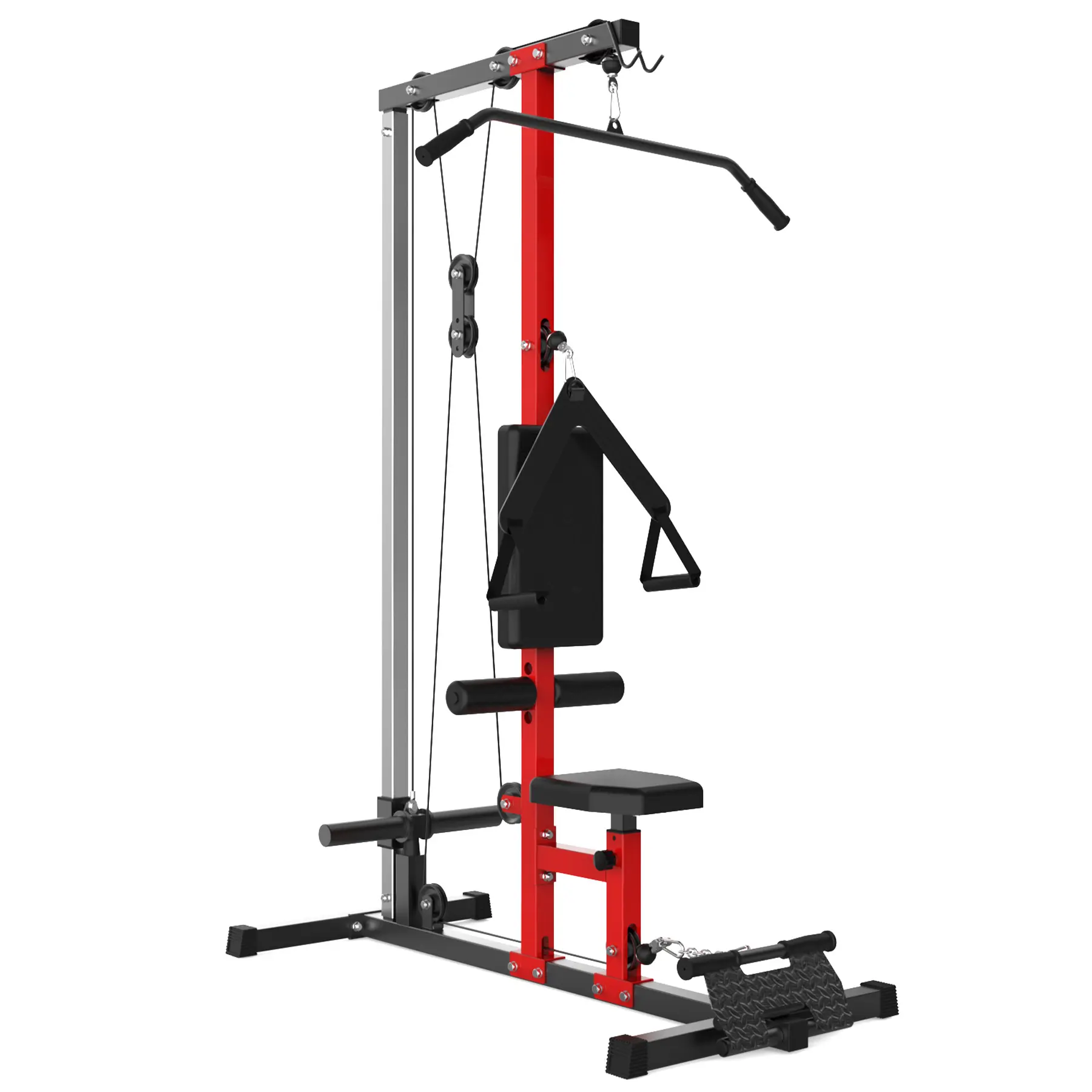 Garvee Heavy Duty LAT Pulldown Machine for Home Gym – Adjustable Cable Pulley System, High & Low Pulley, 500LB Capacity, Non-Slip Footrest & Knee Support