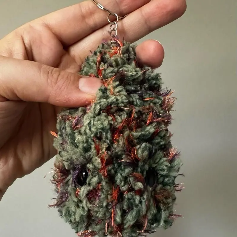 Crochet Nug Bud Plushie Cute Keychain, Cannabis Nug Toy Funny Stoner Gift Idea Emotional Support Desk Pet Handmade 420 Room Decor