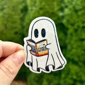 Ghost Reading Fourth Wing Sticker