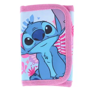 Textiel Trade Kid's Disney Lilo & Stitch Hawiian Hook & Loop Tri Fold Wallet