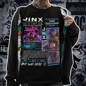 League of Legends, Jinx Hoodie Unisex, Arcane, Vi, Powder