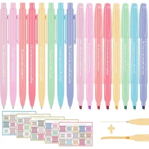 Highlighters Assorted Colors and Gel Pens Set, 8 Pastel Highlighter Markers 8 Colored Ink Gel Pens, 75 Tabs, No Bleed,  Dry for  Study, Motivational  for Christians