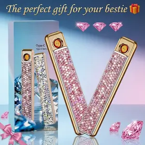 Viral Bling Electric Igniter  Y2K Aesthetic Flameless Candle Lighter for Room Decor camping essentials camping accessories Splashproof Economical fire pit outdoor outdoorfun Windproof