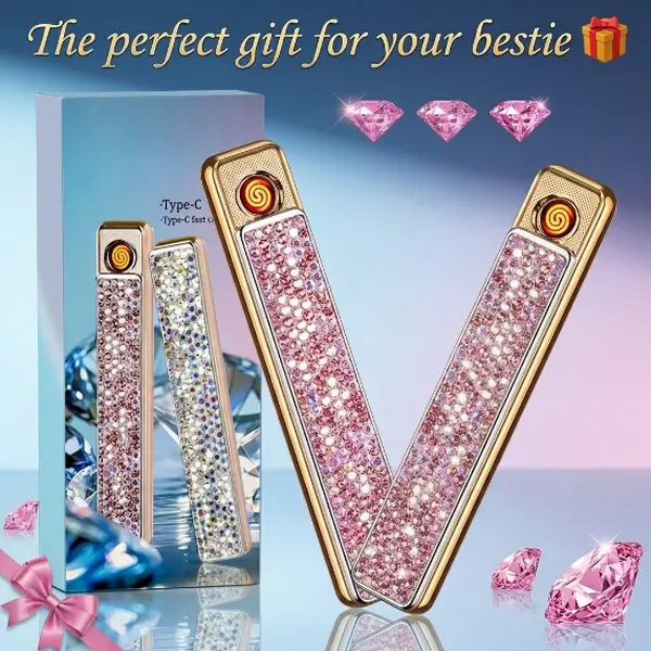 Viral Bling Electric Igniter  Y2K Aesthetic Flameless Candle Lighter for Room Decor camping essentials camping accessories Splashproof Economical fire pit outdoor outdoorfun Windproof
