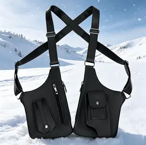 Tactical Double Shoulder Armpit Bag - Multi-Pocket Hidden Strap Wallet Pouch, Adjustable, Wear-Resistant, Water-Resistant, Lightweight, Breathable Outdoor Crossbody Holster Pack for Camping, Hiking, mini gifts for coworkers