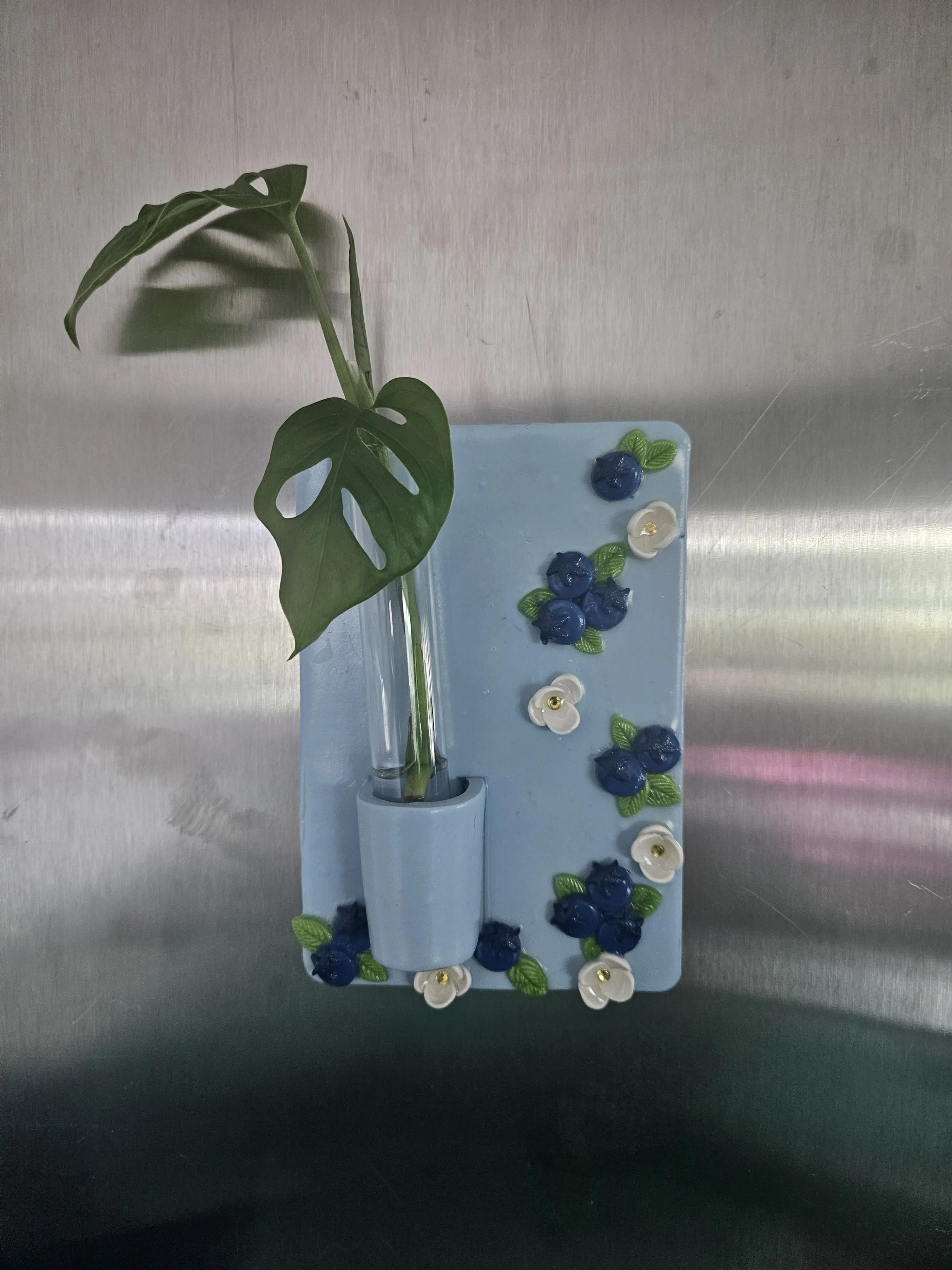 Blueberry Propagation Magnet.  Handmade for your plant cuttings! A Fresh Twist on an Fruit Inspired Propagation Station!