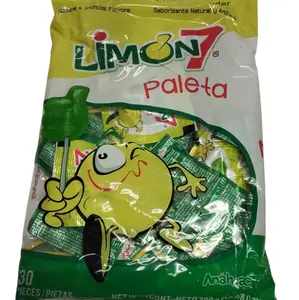 Anahuac Paleta Limon 7 Lollipo with Salt and Lemon - 30 Pcs, 10.58-oz Snack - Bonbon
