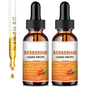 Berberine supplement, containing Ceylon cinnamon, bitter gourd, sugar free, and vegetarian supplements of berberine droplets, supports immune system and gastrointestinal health -4 FL Oz (2 packs) Dietary