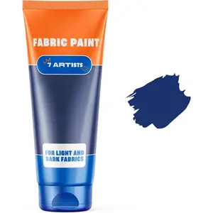 Blue Fabric Paint 2 fl. oz Tube – Permanent Fabric Paint Dark Blue for Clothes | Textile Clothing Paints for Cotton and Synthethic Fabrics, Furniture Upholstery, Shoes, Sneakers, T-Shirt, Tote Bags