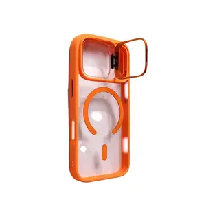 Lens Stand Phone Case for iPhone 17 Pro Max, 2025 New Premium Clear Magnetic Cover, for iPhone 16 Pro , Full Protection Shockproof Case for iPhone 17 Air, 15, 14 for Women