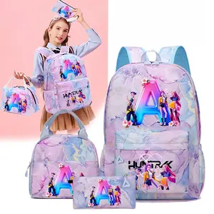 3-piece Set  Backpack Lunch Set School Pencil Case Girl Back-to-School Casual Backpack Teen Travel Bag