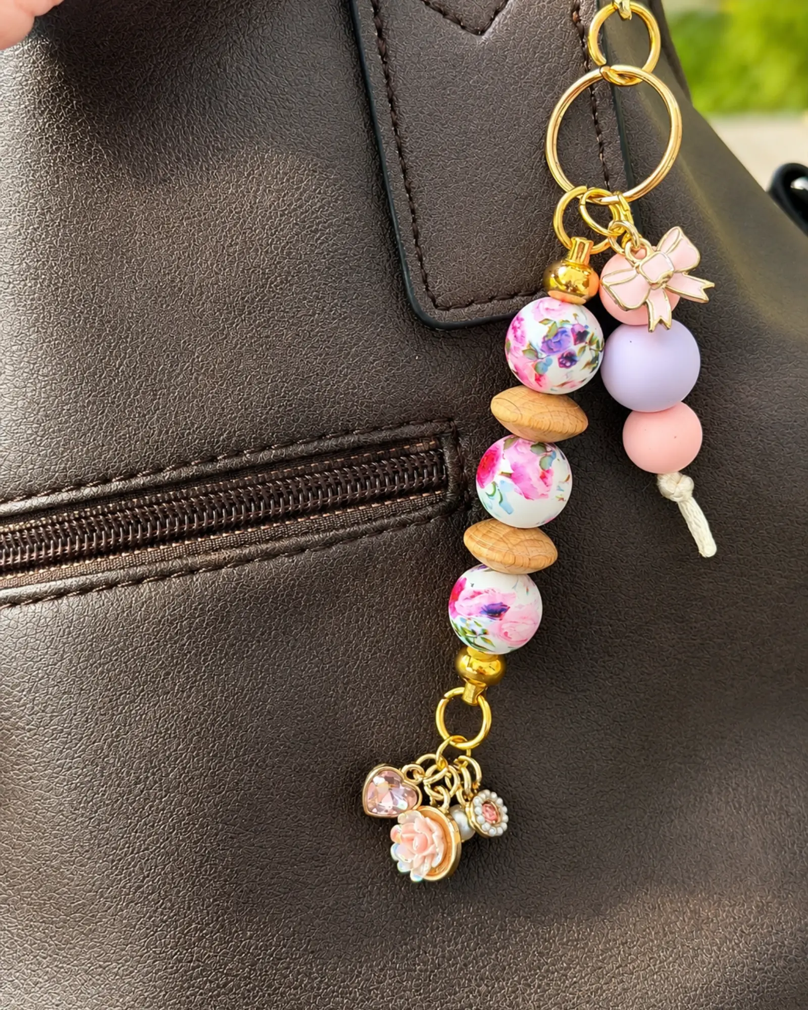 Lavendar Rose Bag Charm