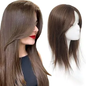 Hair Toppers for Women，Natural Hair Clips with Curls Smooth Hair Accessories for Girls of Synthetic Hair 360 3D Cover with Bang Clip with Thinning 18 Inch Fluffy Toppers Hair  (Champagne Blonde with High lights)