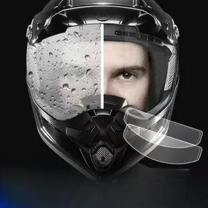 2pcs Motorcycle Helmet Anti-Fog Waterproof Lens Stickers, Cycling Safety Hat Rainproof Film, Universal Type, Long-Lasting Fog Prevention