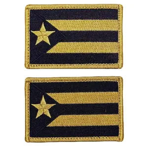 Puerto Rico Flag Patch [2PC Bundle - 3.0 x 2.0 - Hook Fastener -P21]