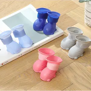 4Pcs Pet Waterproof Rain Boots Anti-Slip Rubber Dog Shoes for Small Medium & Large Dogs Durable Flexible Material Comfortable Easy Wear Outdoor Outfits