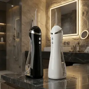 Portable Water Flosser 1600rpm High Pulse 4 Nozzles 3 Modes Cordless Water Dental Flosser 0.6mm Fine Stream Gentle for Beginners Multi-Nozzle Irrigator lightweight handle flosser cordless rechargeable battery daily home