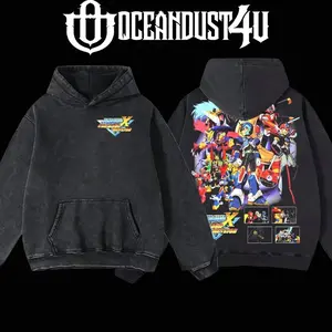 OceanDust4U Mega Man X Command Mission Oversized Classic Cotton Men's Hoodie - Retro Street Style, Seamless Love-Inspired Tweed Sport Sweatshirt 4Y0