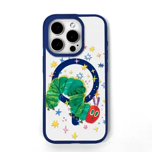 Green Caterpillar Phone Case， Whimsical Starry Night Style for iPhone 17 16 15 14 13 12 11 Plus Pro Max.