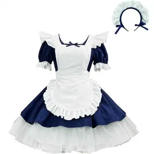Women's Anime Cosplay French Apron Maid Fancy Dress Costume