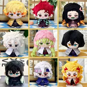 10cm Demon Slayer Plush Rengoku Kyoujurou Uzui Tengen Kanroji Mitsuri Stuffed Doll Cartoon Figure Pendant Keychain Birthday Gift