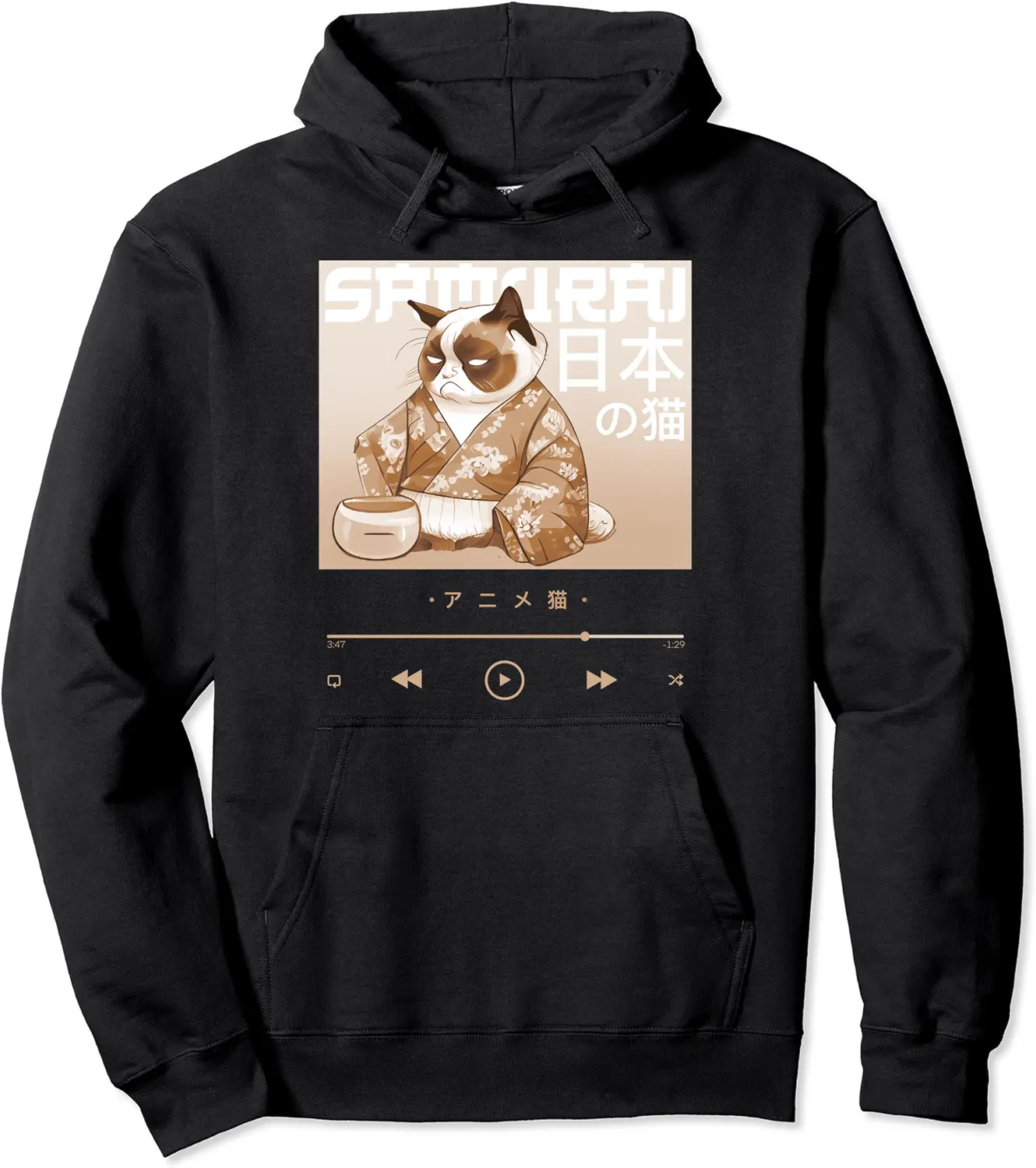 Kawaii Neko in Retro Japanese Kimono Pullover Hoodie - Sabrinasmitl Shop 48B0C4C33QW8