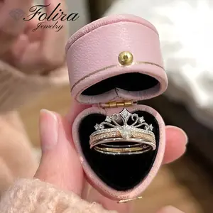 Princess Crown Tiara Wedding CZ Band - Premium Crown Rings For Women - Cubic Zirconia Rings For Women