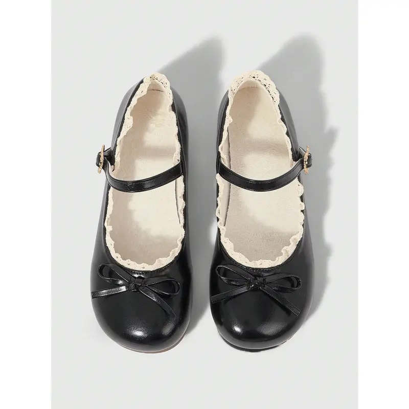 Women's Classic Soft Mary Janes Shoes - Elegant Vintage Brown Closed-Toe Leather Flats with Bow, Buckle, Rubber Sole, Design for Lolita, Party Casual Walking Footwear