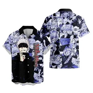 Satoru Gojo Pattern Jujutsu Kaisen Gojo Hawaiian Shirt, Anime Merch Clothes Unique Gift For Men Women Fans