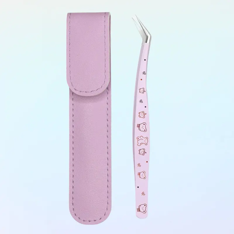 Professional Stainless Steel Tweezers with Carrying Case and Protectors for Beauty, Craft, and Art Applications