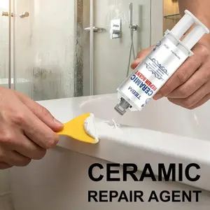 Ceramic Glaze Repair Paste, Fast-Drying Tile Fixative, Seamless Restoration, Waterproof, Oil-Resistant, Universal for Tiles, Toilets, Sinks, Bathtubs