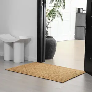 Jute Rug 2x3 Natural Farmhouse Entryway Rug, Doormat & Kitchen Mat with Non‑Slip Backing, Indoor Door Mat for High‑Traffic Areas – Earthy 2x3 Rug for Entryway & Kitchen Decor